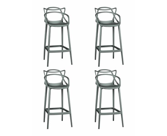 Набор 4 шт Стул барный DOBRIN MASTERS BAR, тёмно-серый (GR-04), Вариант: тёмно-серый (GR-04) | Интернет магазин мебели и декора LifeDekor