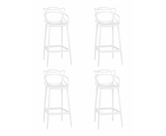 Набор 4 шт Стул барный DOBRIN MASTERS BAR, белый (W-02), Вариант: белый (W-02) | Интернет магазин мебели и декора LifeDekor