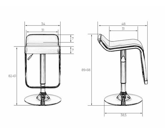 Набор 2 шт Стул барный DOBRIN CRACK, кремовый, Вариант: кремовый, изображение 9 | Интернет магазин мебели и декора LifeDekor
