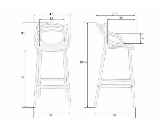 Набор 4 шт Стул барный DOBRIN MASTERS BAR, тёмно-серый (GR-04), Вариант: тёмно-серый (GR-04), изображение 9 | Интернет магазин мебели и декора LifeDekor