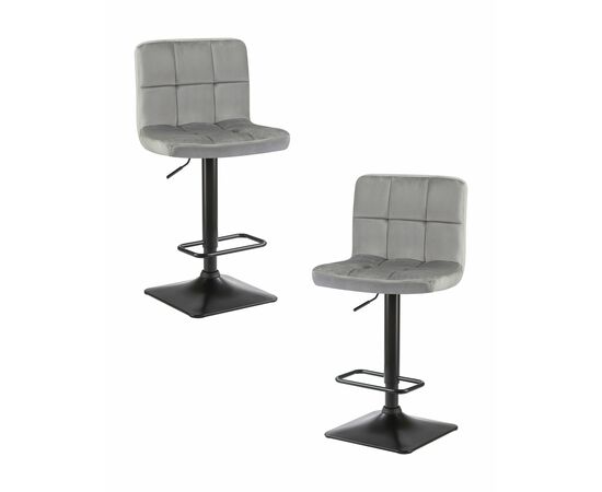 Набор 2 шт Стул барный DOBRIN DOMINIC, серый велюр (MJ9-75), Вариант: серый велюр (MJ9-75) | Интернет магазин мебели и декора LifeDekor