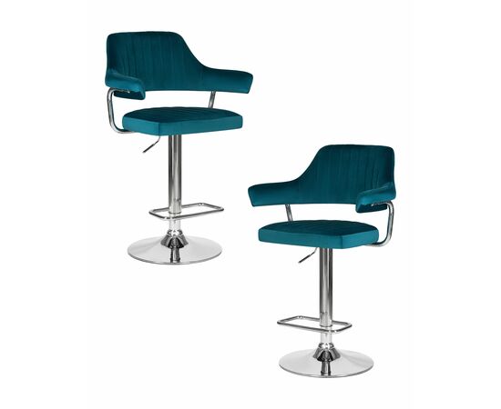 Набор 2 шт Стул барный DOBRIN CHARLY, морской волны велюр (MJ9-99), Вариант: морской волны велюр (MJ9-99) | Интернет магазин мебели и декора LifeDekor