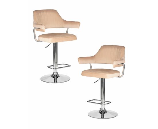 Набор 2 шт Стул барный DOBRIN CHARLY, бежевый велюр (MJ9-10), Вариант: бежевый велюр (MJ9-10) | Интернет магазин мебели и декора LifeDekor