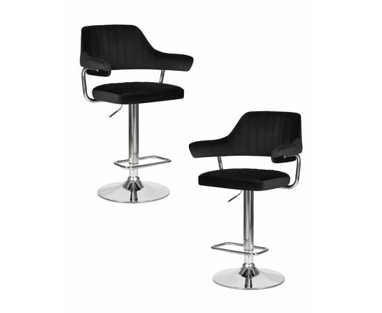 Набор 2 шт Стул барный DOBRIN CHARLY, черный велюр (MJ9-101), Вариант: черный велюр (MJ9-101) | Интернет магазин мебели и декора LifeDekor