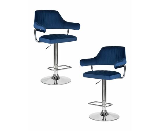 Набор 2 шт Стул барный DOBRIN CHARLY, синий велюр (MJ9-117), Вариант: синий велюр (MJ9-117) | Интернет магазин мебели и декора LifeDekor