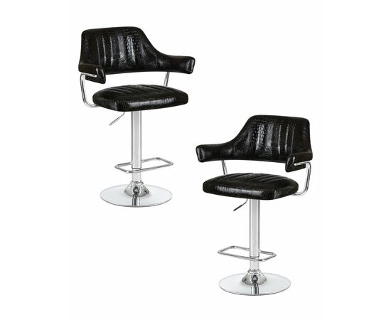 Набор 2 шт Стул барный DOBRIN CHARLY, чёрный крокодил, Вариант: чёрный крокодил | Интернет магазин мебели и декора LifeDekor