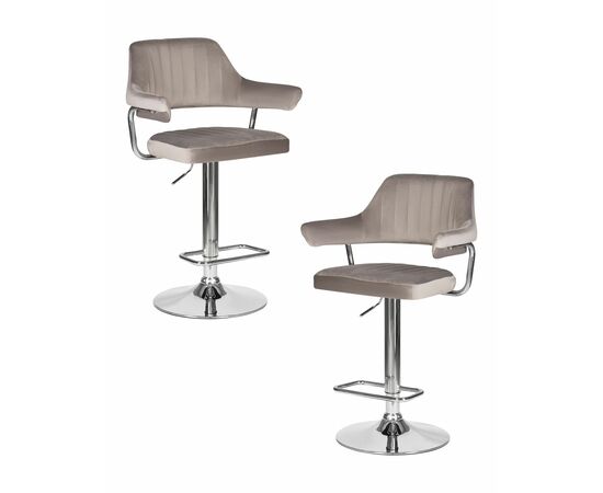 Набор 2 шт Стул барный DOBRIN CHARLY, серый велюр (MJ9-75), Вариант: серый велюр (MJ9-75) | Интернет магазин мебели и декора LifeDekor