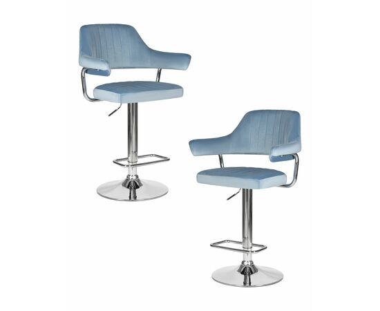 Набор 2 шт Стул барный DOBRIN CHARLY, пудрово-голубой велюр (MJ9-74), Вариант: пудрово-голубой велюр (MJ9-74) | Интернет магазин мебели и декора LifeDekor