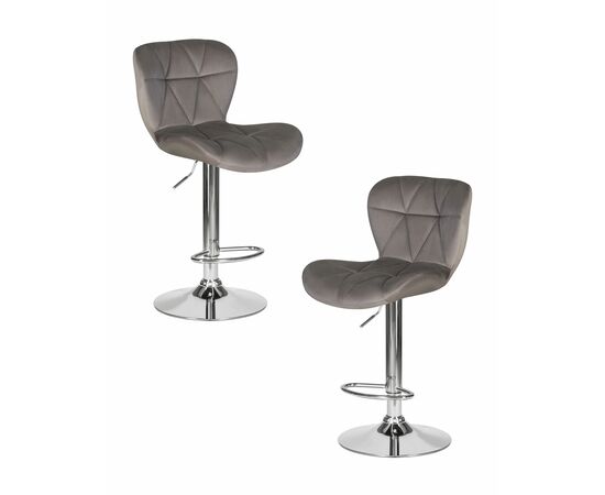 Набор 2 шт Стул барный DOBRIN BARNY, серый велюр (MJ9-75), Вариант: серый велюр (MJ9-75) | Интернет магазин мебели и декора LifeDekor