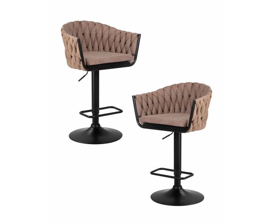 Набор 2 шт Стул барный DOBRIN LEON, коричневая ткань (LAR 275-3), Вариант: коричневая ткань (LAR 275-3) | Интернет магазин мебели и декора LifeDekor