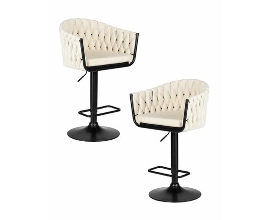 Набор 2 шт Стул барный DOBRIN LEON, кремовая ткань (LAR 275-33), Вариант: кремовая ткань (LAR 275-33) | Интернет магазин мебели и декора LifeDekor