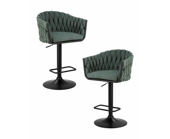 Набор 2 шт Стул барный DOBRIN LEON, зеленая ткань (LAR 275-23), Вариант: зеленая ткань (LAR 275-23) | Интернет магазин мебели и декора LifeDekor