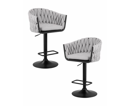 Набор 2 шт Стул барный DOBRIN LEON, серая ткань (LAR 275-17), Вариант: серая ткань (LAR 275-17) | Интернет магазин мебели и декора LifeDekor