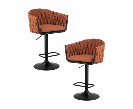 Набор 2 шт Стул барный DOBRIN LEON, оранжевая ткань (LAR 275-27), Вариант: оранжевая ткань (LAR 275-27) | Интернет магазин мебели и декора LifeDekor