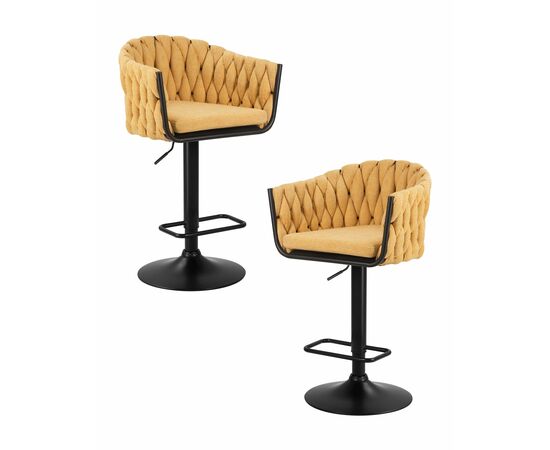 Набор 2 шт Стул барный DOBRIN LEON, жёлтая ткань (LAR 275-8), Вариант: жёлтая ткань (LAR 275-8) | Интернет магазин мебели и декора LifeDekor