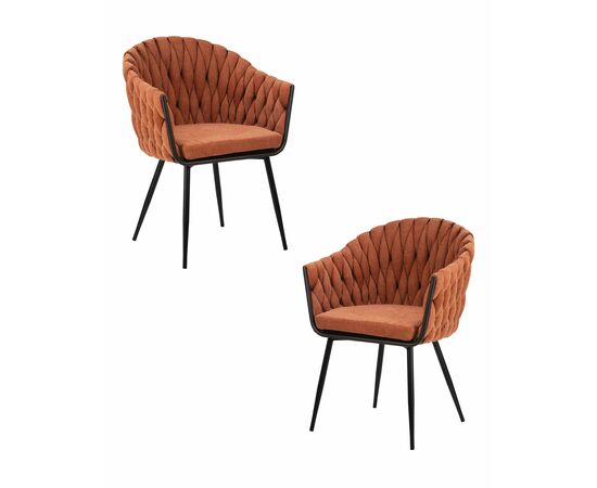 Набор 2 шт Стул обеденный DOBRIN MATILDA, оранжевая ткань (LAR 275-27), Вариант: оранжевая ткань (LAR 275-27) | Интернет магазин мебели и декора LifeDekor