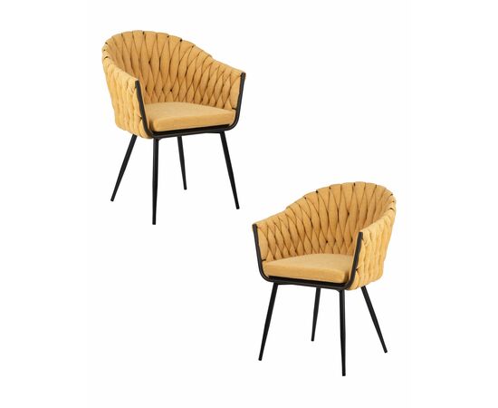 Набор 2 шт Стул обеденный DOBRIN MATILDA, жёлтая ткань (LAR 275-8), Вариант: жёлтая ткань (LAR 275-8) | Интернет магазин мебели и декора LifeDekor