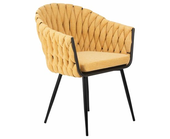 Набор 2 шт Стул обеденный DOBRIN MATILDA, жёлтая ткань (LAR 275-8), Вариант: жёлтая ткань (LAR 275-8), изображение 3 | Интернет магазин мебели и декора LifeDekor