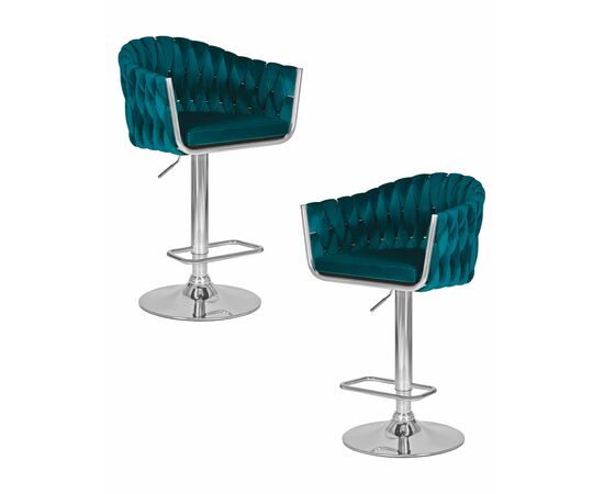 Набор 2 шт Стул барный DOBRIN MARCEL, морской волны велюр (MJ9-99), Вариант: морской волны велюр (MJ9-99) | Интернет магазин мебели и декора LifeDekor