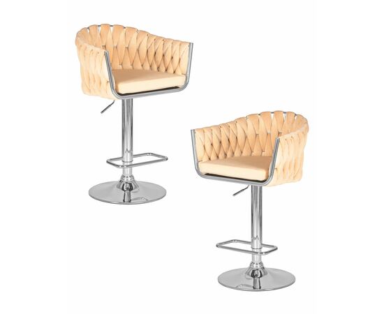 Набор 2 шт Стул барный DOBRIN MARCEL, бежевый велюр (MJ9-10), Вариант: бежевый велюр (MJ9-10) | Интернет магазин мебели и декора LifeDekor