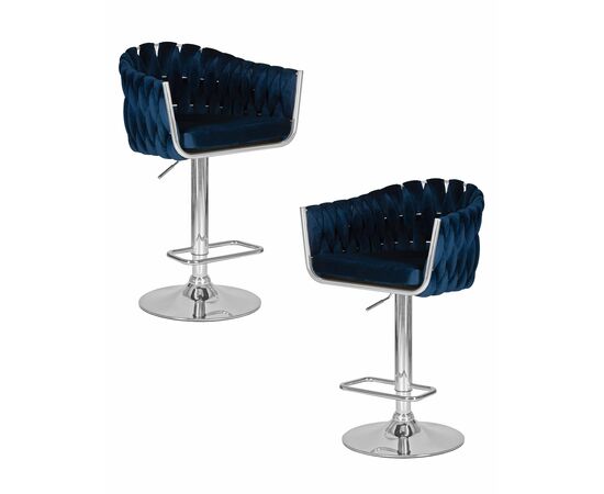 Набор 2 шт Стул барный DOBRIN MARCEL, синий велюр (MJ9-117), Вариант: синий велюр (MJ9-117) | Интернет магазин мебели и декора LifeDekor