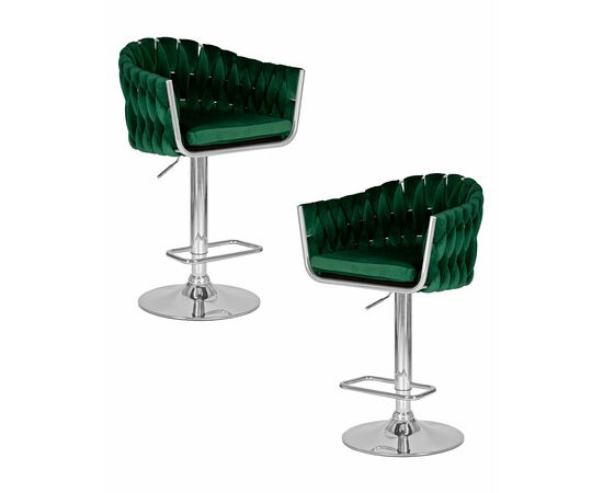 Набор 2 шт Стул барный DOBRIN MARCEL, зеленый велюр (MJ9-88), Вариант: зеленый велюр (MJ9-88) | Интернет магазин мебели и декора LifeDekor