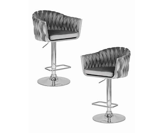Набор 2 шт Стул барный DOBRIN MARCEL, серый велюр (MJ9-75), Вариант: серый велюр (MJ9-75) | Интернет магазин мебели и декора LifeDekor