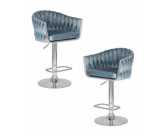 Набор 2 шт Стул барный DOBRIN MARCEL, пудрово-голубой велюр (MJ9-74), Вариант: пудрово-голубой велюр (MJ9-74) | Интернет магазин мебели и декора LifeDekor