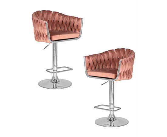 Набор 2 шт Стул барный DOBRIN MARCEL, пудрово-розовый велюр (MJ9-32), Вариант: пудрово-розовый велюр (MJ9-32) | Интернет магазин мебели и декора LifeDekor