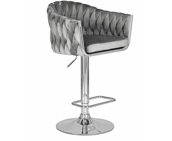 Набор 2 шт Стул барный DOBRIN MARCEL, серый велюр (MJ9-75), Вариант: серый велюр (MJ9-75), изображение 3 | Интернет магазин мебели и декора LifeDekor