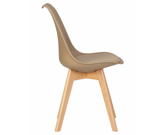 Набор 4 шт Стул обеденный DOBRIN JERRY SOFT, ножки светлый бук, цвет сиденья бежевый (GR-03), Вариант: ножки светлый бук, цвет сиденья бежевый (GR-03), изображение 4 | Интернет магазин мебели и декора LifeDekor
