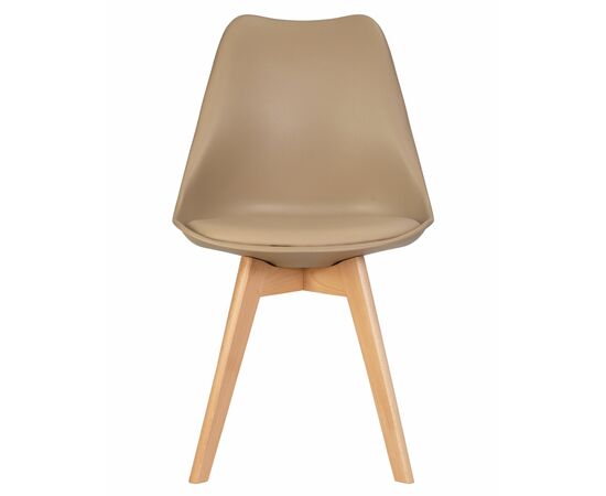 Набор 4 шт Стул обеденный DOBRIN JERRY SOFT, ножки светлый бук, цвет сиденья бежевый (GR-03), Вариант: ножки светлый бук, цвет сиденья бежевый (GR-03), изображение 7 | Интернет магазин мебели и декора LifeDekor