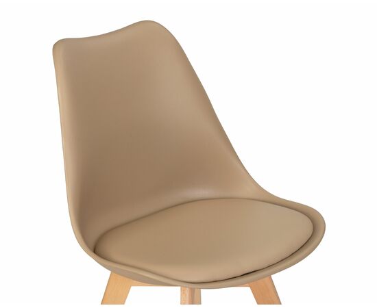 Набор 4 шт Стул обеденный DOBRIN JERRY SOFT, ножки светлый бук, цвет сиденья бежевый (GR-03), Вариант: ножки светлый бук, цвет сиденья бежевый (GR-03), изображение 8 | Интернет магазин мебели и декора LifeDekor