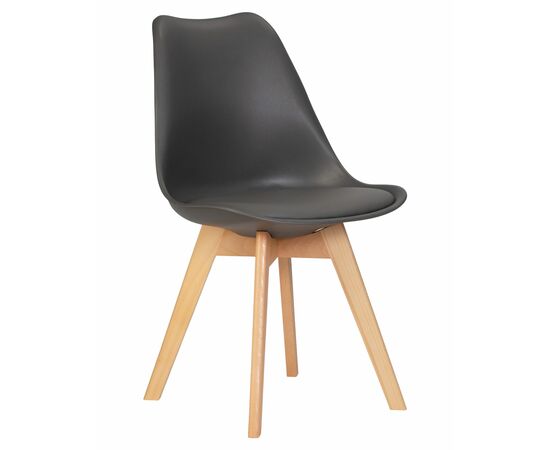 Набор 4 шт Стул обеденный DOBRIN JERRY SOFT, ножки светлый бук, цвет сиденья темно-серый (G-04), Вариант: ножки светлый бук, цвет сиденья темно-серый (G-04), изображение 2 | Интернет магазин мебели и декора LifeDekor