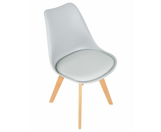 Набор 4 шт Стул обеденный DOBRIN JERRY SOFT, ножки светлый бук, цвет сиденья светло-серый (GR-01), Вариант: ножки светлый бук, цвет сиденья светло-серый (GR-01), изображение 8 | Интернет магазин мебели и декора LifeDekor