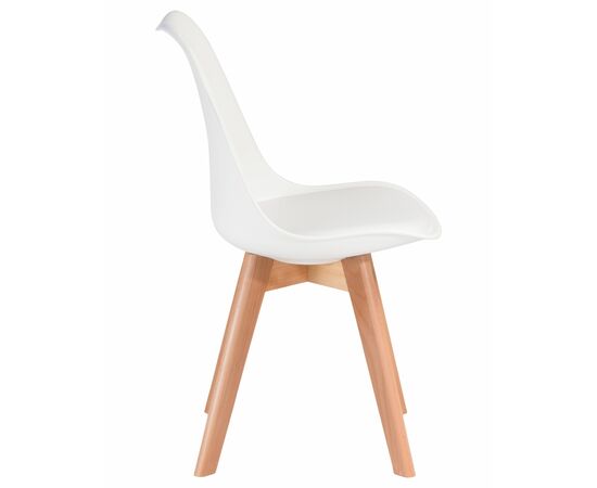 Набор 4 шт Стул обеденный DOBRIN JERRY SOFT, ножки светлый бук, цвет сиденья белый (W-02), Вариант: ножки светлый бук, цвет сиденья белый (W-02), изображение 4 | Интернет магазин мебели и декора LifeDekor