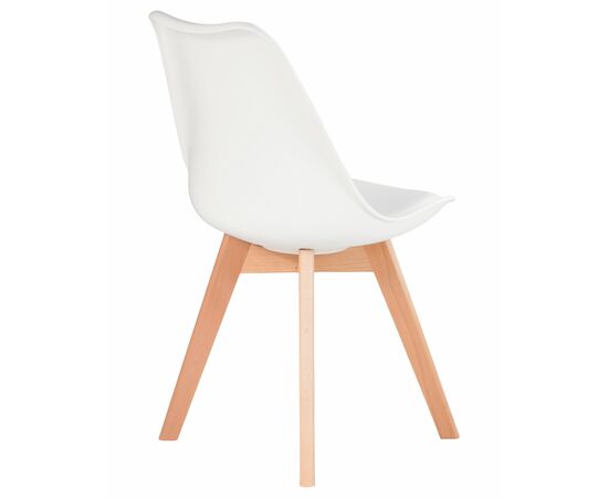 Набор 4 шт Стул обеденный DOBRIN JERRY SOFT, ножки светлый бук, цвет сиденья белый (W-02), Вариант: ножки светлый бук, цвет сиденья белый (W-02), изображение 5 | Интернет магазин мебели и декора LifeDekor