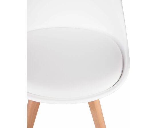 Набор 4 шт Стул обеденный DOBRIN JERRY SOFT, ножки светлый бук, цвет сиденья белый (W-02), Вариант: ножки светлый бук, цвет сиденья белый (W-02), изображение 8 | Интернет магазин мебели и декора LifeDekor