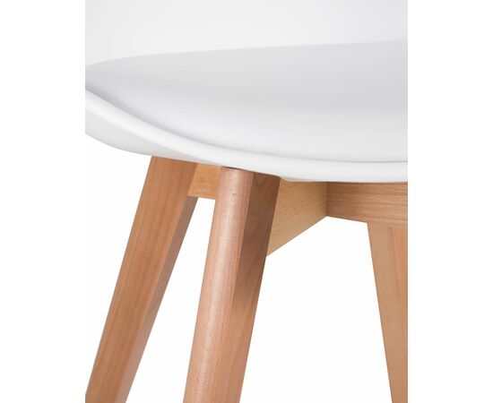 Набор 4 шт Стул обеденный DOBRIN JERRY SOFT, ножки светлый бук, цвет сиденья белый (W-02), Вариант: ножки светлый бук, цвет сиденья белый (W-02), изображение 9 | Интернет магазин мебели и декора LifeDekor