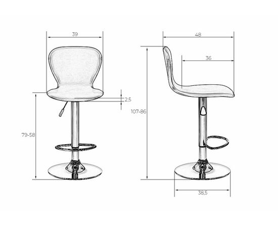 Набор 2 шт Стул барный DOBRIN ELISA, белый, Вариант: белый, изображение 8 | Интернет магазин мебели и декора LifeDekor