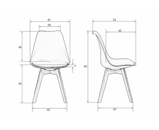 Набор 4 шт Стул обеденный DOBRIN JERRY SOFT, ножки светлый бук, цвет сиденья темно-серый (G-04), Вариант: ножки светлый бук, цвет сиденья темно-серый (G-04), изображение 11 | Интернет магазин мебели и декора LifeDekor