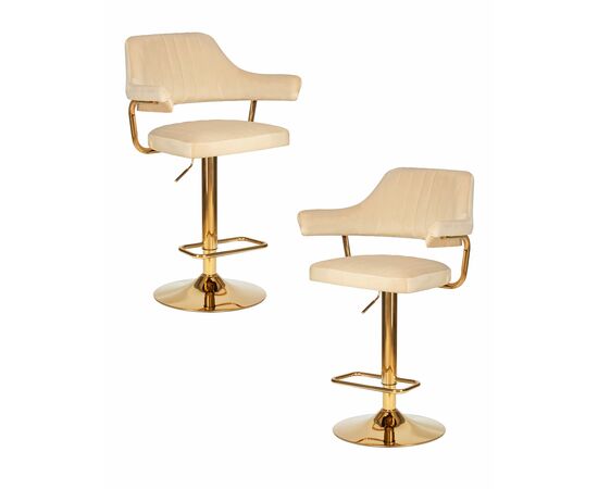 Набор 2 шт Стул барный DOBRIN CHARLY GOLD, бежевый велюр (MJ9-10), Вариант: бежевый велюр (MJ9-10) | Интернет магазин мебели и декора LifeDekor