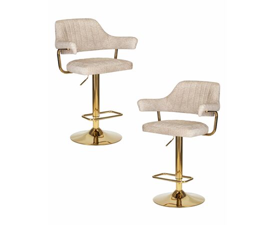 Набор 2 шт Стул барный DOBRIN CHARLY GOLD, бежевый твид (LEO26), Вариант: бежевый твид (LEO26) | Интернет магазин мебели и декора LifeDekor