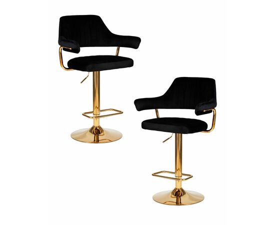 Набор 2 шт Стул барный DOBRIN CHARLY GOLD, черный велюр (MJ9-101), Вариант: черный велюр (MJ9-101) | Интернет магазин мебели и декора LifeDekor