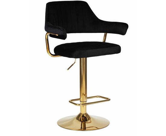 Набор 2 шт Стул барный DOBRIN CHARLY GOLD, черный велюр (MJ9-101), Вариант: черный велюр (MJ9-101), изображение 2 | Интернет магазин мебели и декора LifeDekor