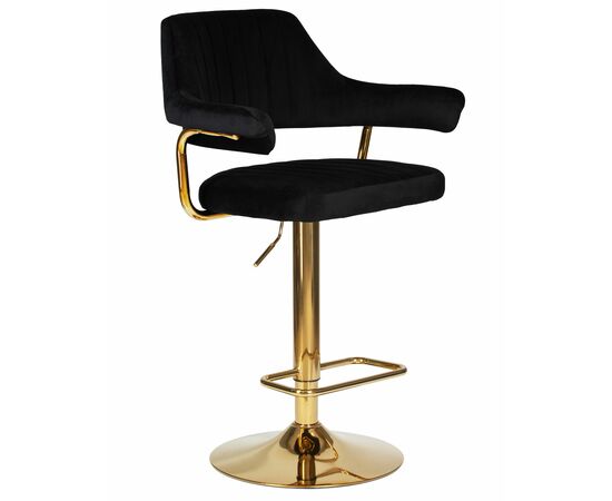 Набор 2 шт Стул барный DOBRIN CHARLY GOLD, черный велюр (MJ9-101), Вариант: черный велюр (MJ9-101), изображение 3 | Интернет магазин мебели и декора LifeDekor