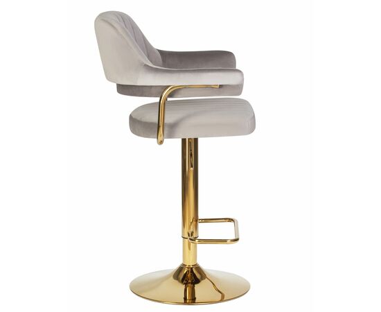 Набор 2 шт Стул барный DOBRIN CHARLY GOLD, серый велюр (MJ9-75), Вариант: серый велюр (MJ9-75), изображение 4 | Интернет магазин мебели и декора LifeDekor