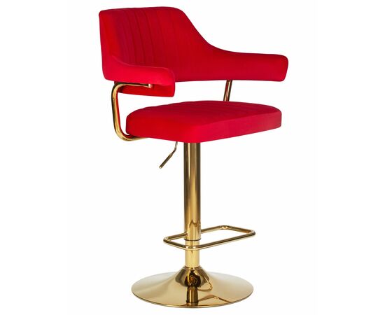Набор 2 шт Стул барный DOBRIN CHARLY GOLD, красный велюр (MJ9-45), Вариант: красный велюр (MJ9-45), изображение 3 | Интернет магазин мебели и декора LifeDekor