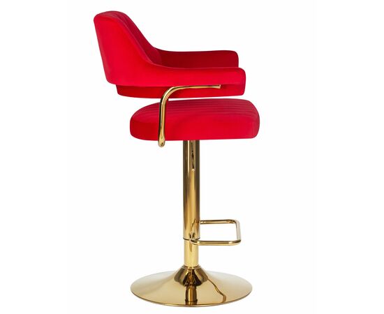 Набор 2 шт Стул барный DOBRIN CHARLY GOLD, красный велюр (MJ9-45), Вариант: красный велюр (MJ9-45), изображение 4 | Интернет магазин мебели и декора LifeDekor