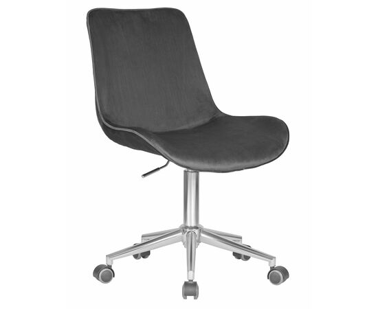 Набор 2 шт Кресло офисное DOBRIN DORA, серый велюр (1922-19), хромированная сталь, Вариант: серый велюр (1922-19), хромированная сталь, изображение 2 | Интернет магазин мебели и декора LifeDekor